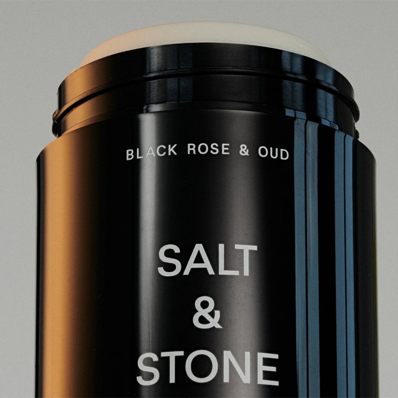 Salt & Stone Black Rose & Oud Deodorant - deodorant stick with cap off