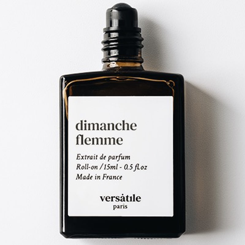Versatile Paris Dimanche Flemme (Lazy Sunday) Extrait de Parfum showing uncapped bottle