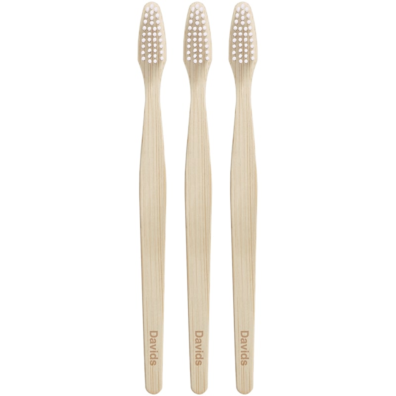 Davids Premium Bamboo Toothbrush (3 pack) showing just the toothbrushes
