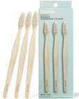 Davids Premium Bamboo Toothbrush (3 pack) shown beside box