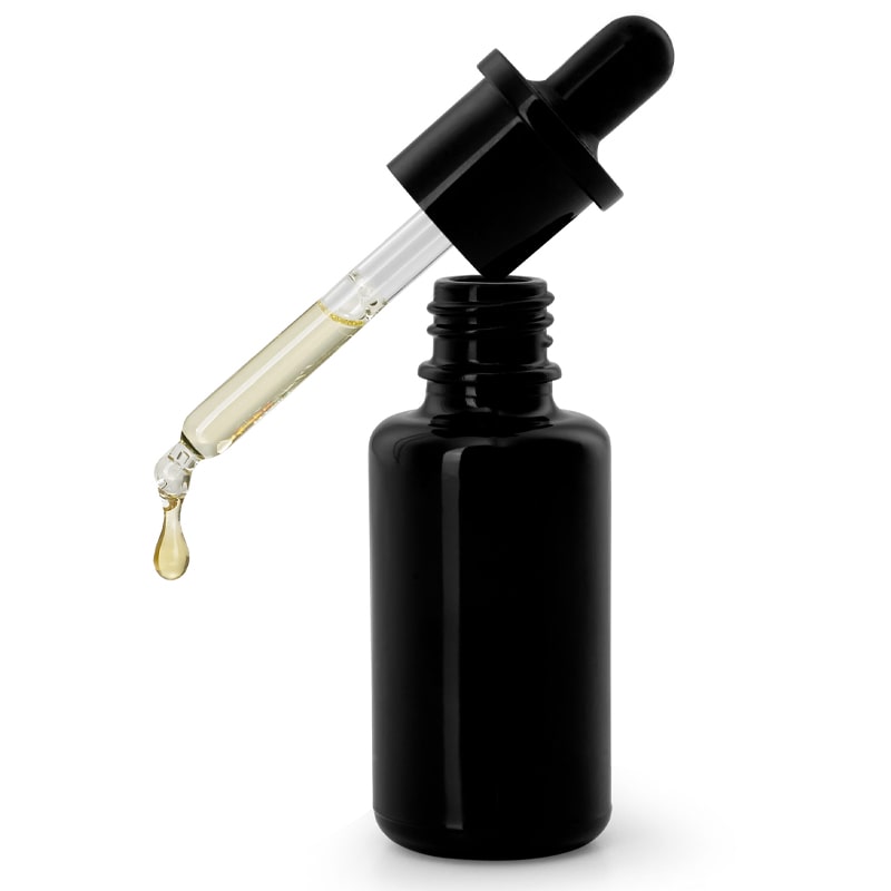 Argentum Apothecary Coffret Soins Infinis - black bottle with dropper showing texture