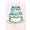 Happy Birthday Cake and Candle Greeting Card