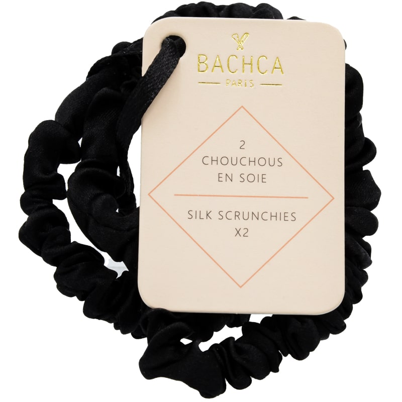 Bachca Paris Black Silk Scrunchies (2 pc)