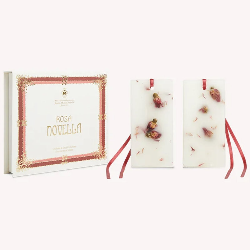 Santa Maria Novella Rosa Novella Scented Wax Tablets - Product shown next to box