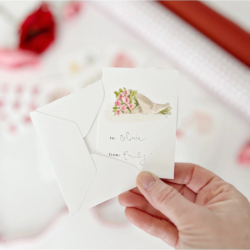 Hand holding an Emily Lex Studio Mini Valentines Day Card