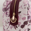 Fable England Large Bowling Bag - Plum Rambling Floral - Closeup of zipper
