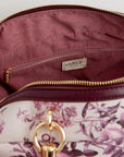 Fable England Large Bowling Bag - Plum Rambling Floral- Inside of product shown