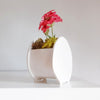 Julie Richard Ceramist Small Hamster in a Ball Planter - Product shown with flowers in it
