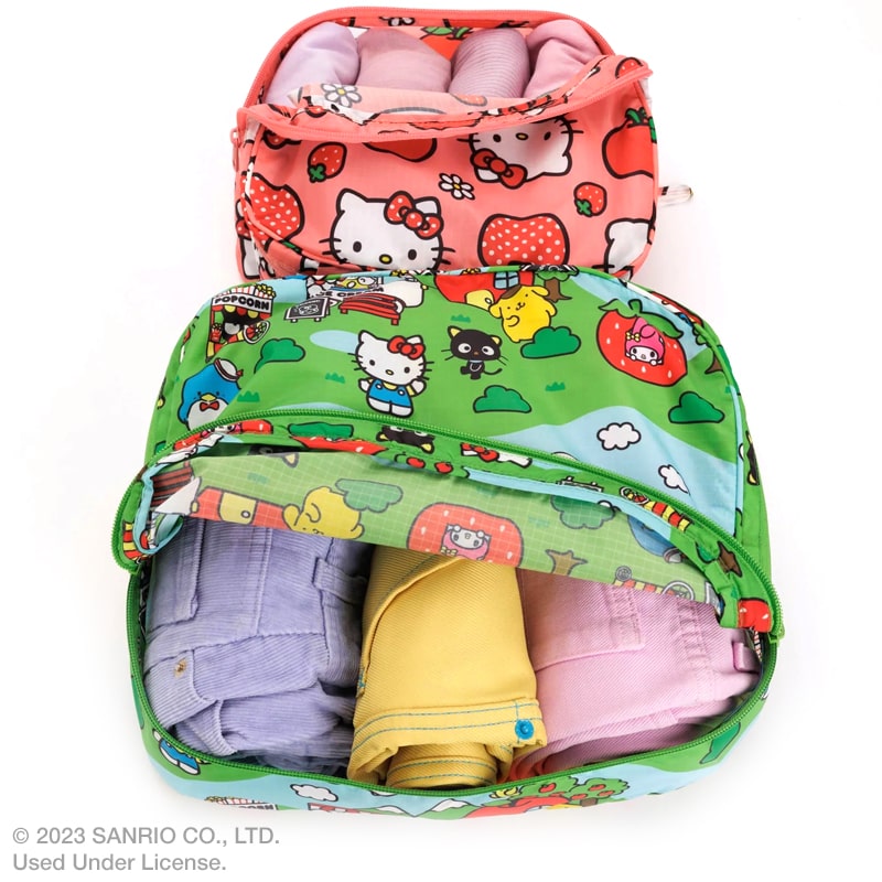 Baggu Packing Cube Set - Hello Kitty and Friends - Product shown filled with clothes
