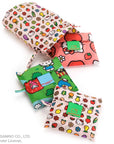 Baggu Standard Reusable Bag Set of 3 - Hello Kitty and Friends- Bags shown folded with pouch