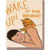 Wake Up Cat Birthday Greeting Card