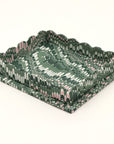 Craft Boat Marbled Scalloped Tray Set - Green- Small tray shown