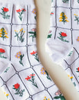 Tiepology Botanical Garden Casual Socks - Closeup of product