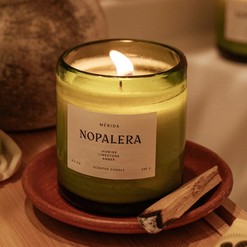 Nopalera Merida Candle - Product shown on plate
