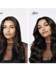 Oribe Gold Lust Dry Heat Protection Spray - Before and after photo - dark hair
