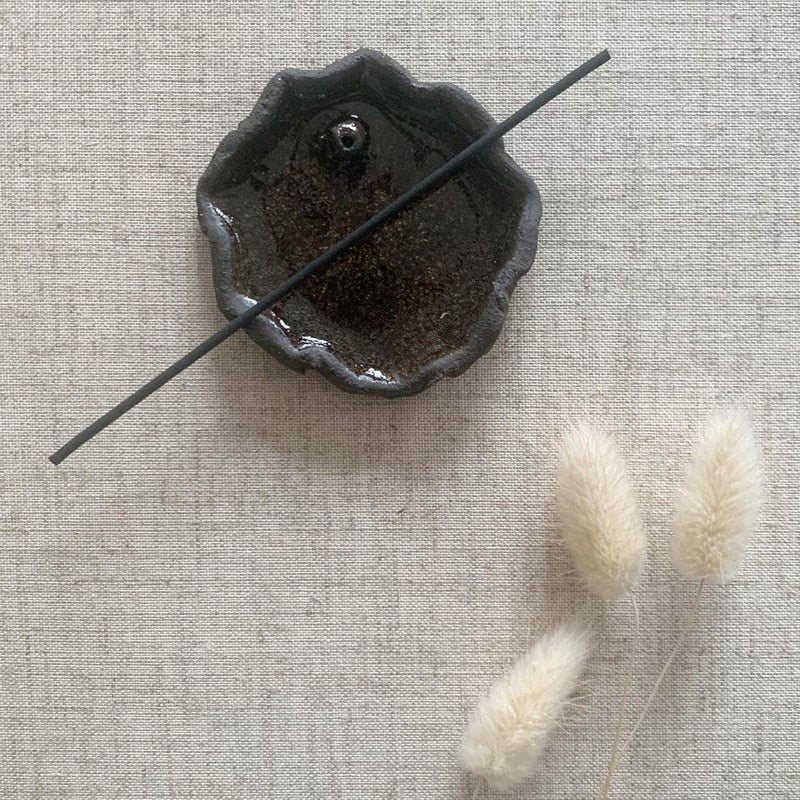 Thelma Paris Wabi-Sabi Incense Holder- Product shown with incense stick