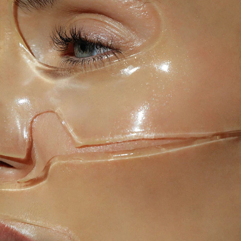 Ametta Skin Care Brightening Collagen Mask - Closeup of model with product applied