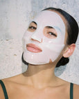 Ametta Skin Care Moisturizing Collagen Mask - Model shown with product applied to face