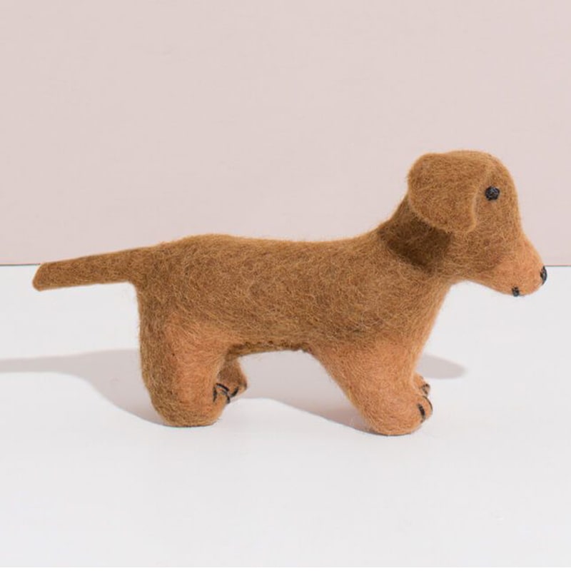 Mulxiply Hand Felted Dachshund - Side shot of product