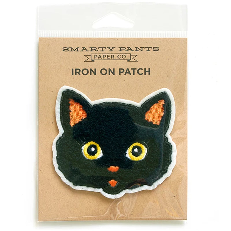 Smarty Pants Paper Black Cat Patch - Product shown on white background