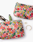 Rifle Paper Co. Garden Party Zippered Pouch Set- Product shown filled with items