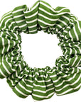 Kennedy Elise Green Striped Scrunchie