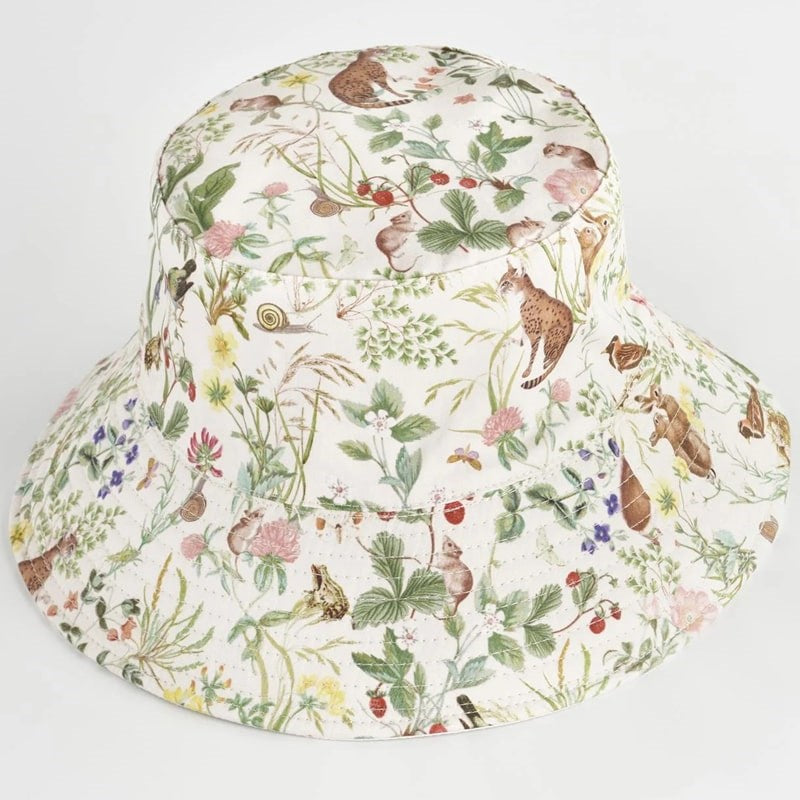 Fable England Meadow Creatures Marshmellow Bucket Hat - Product shown on white background