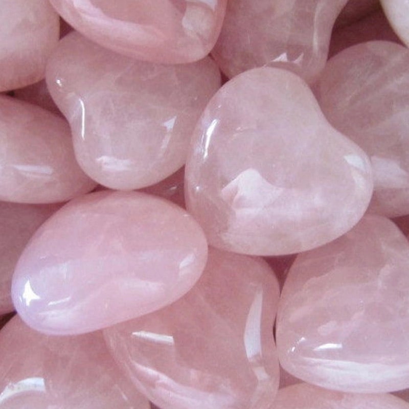 Keystone Crystals Rose Quartz Puffy Heart Gemstone