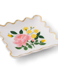 Rifle Paper Co. Roses Scalloped Ring Dish - Product shown on white background