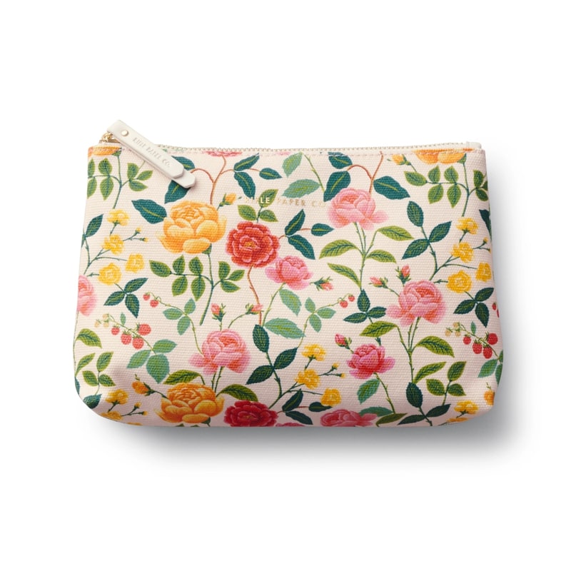 Rifle Paper Co. Roses Zippered Pouch Set - Small bag shown on white background