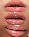 Kosas Wet Stick Moisturizing Lip Shine - Heatwave - Product shown on models with different skin tones