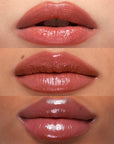 Kosas Wet Stick Moisturizing Lip Shine - Island High - Product shown on models with different skin tones