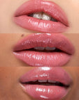 Kosas Wet Stick Moisturizing Lip Shine - Malibu - Product shown on models with different skin tones