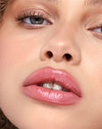 Kosas Wet Stick Moisturizing Lip Shine - Malibu - Closeup of model with product applied
