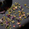 Leaves and Flowers Ikebana Loose Leaf Tea - Loose leaf tea spread out on table