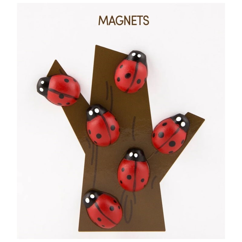 Three by Three Seattle Ladybug Magnets (6 pcs)