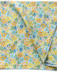 Tiepology Tropical Floral Cotton Scarf - Mint/Yellow