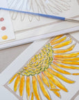 Ashes & Arbor Sunflowers Watercolor Card Art Kit - Closeup of product