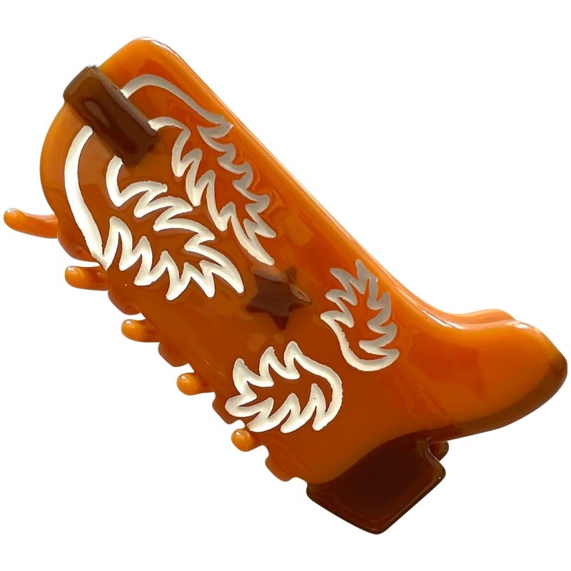 Tiepology Eco Western Boots Hair Claw Clip - Rust