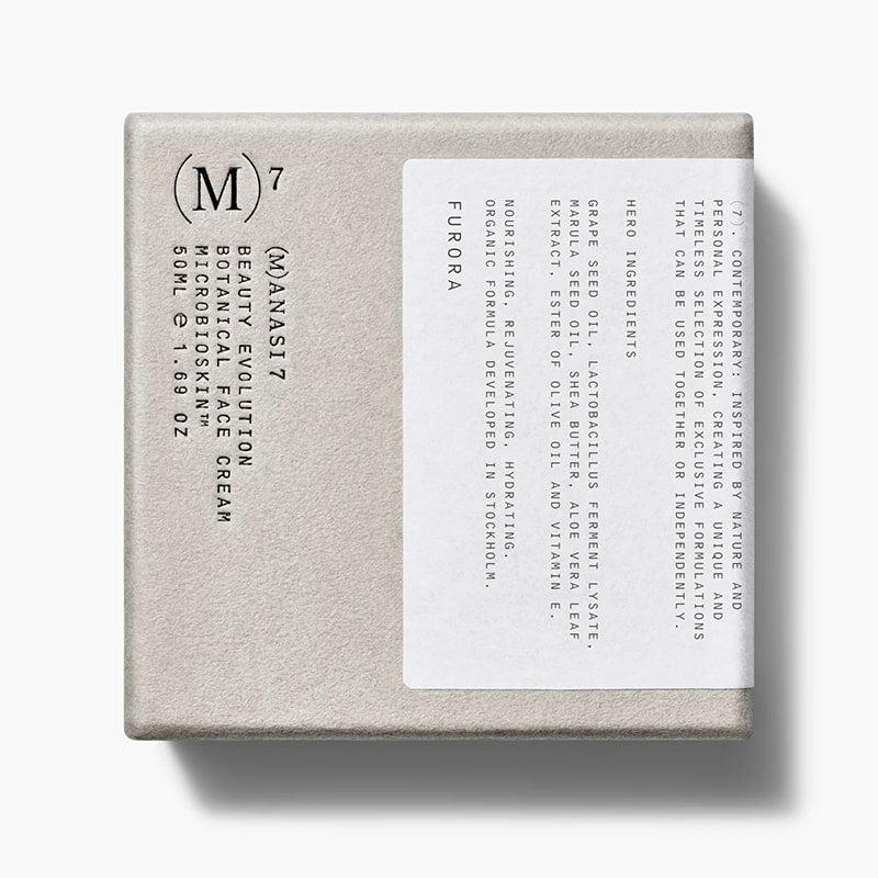 (M)ANASI 7 Microbioskin Face Cream - Furora - Front of product box shown