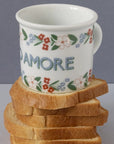 ilaria.i Ciao Amore Porcelain Mug - Product shown on top of bread