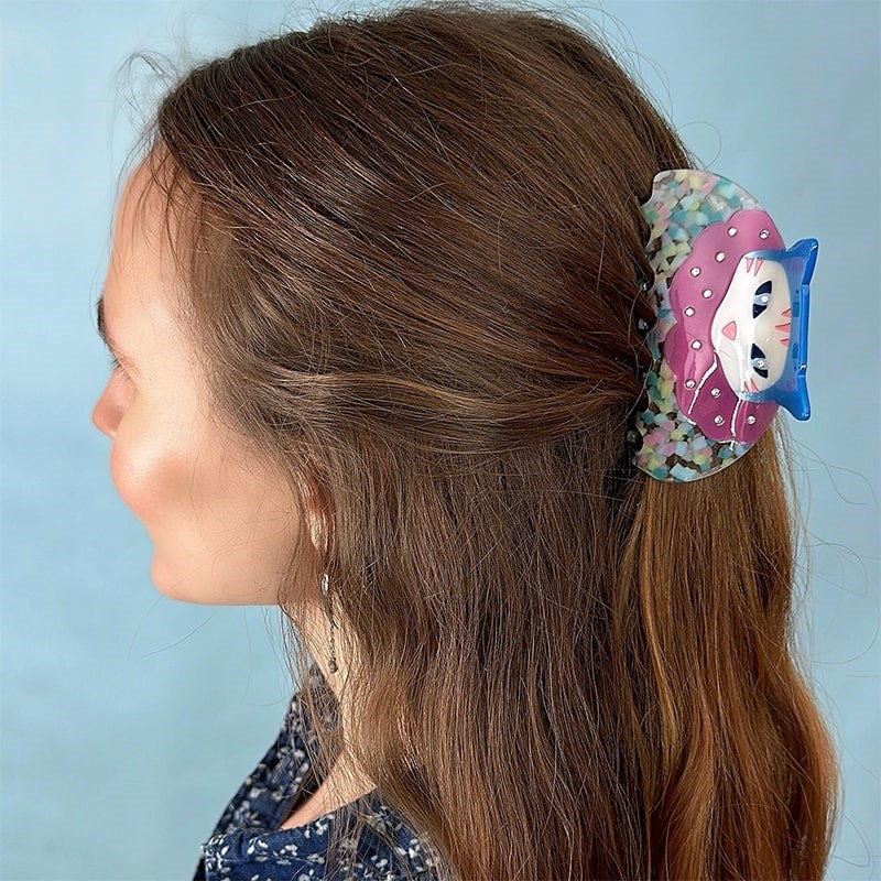 Centinelle Confetti Cat Clown Hair Claw - Product shown in models hair
