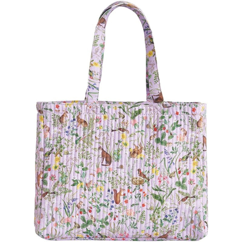 Fable England Fable Meadow Creatures Lilac Quilted Tote