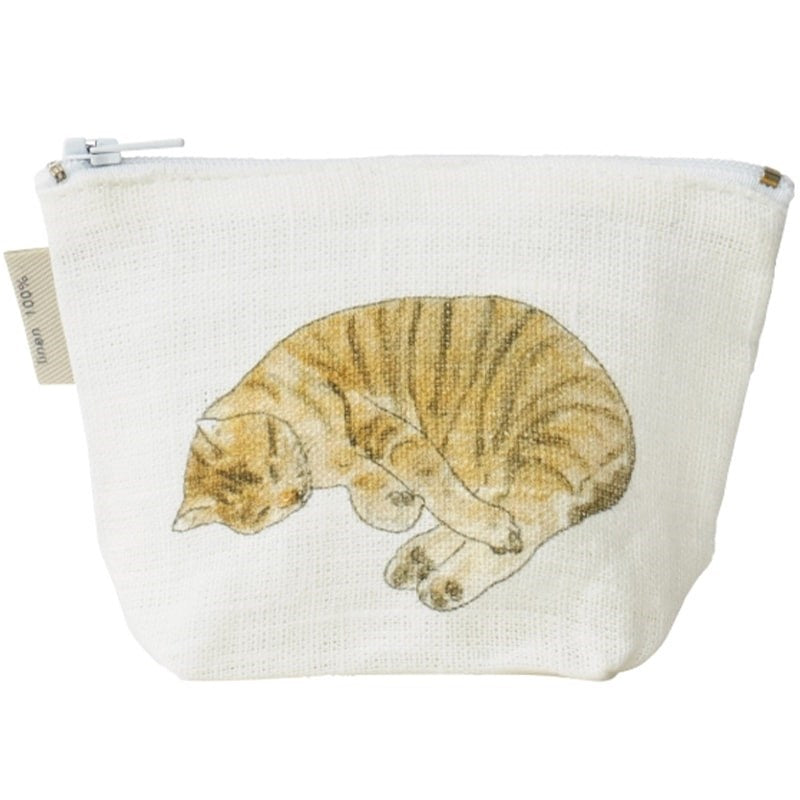 Fog Linen Work Isabelle Boinot Pouch - Two Cats - Back of product shown 