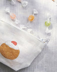 Fog Linen Work Isabelle Boinot Pouch - Sweet Time - Product shown with candy