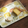 Fog Linen Work Isabelle Boinot Medium Linen Tray - Fromage - Product shown on wood table