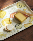 Fog Linen Work Isabelle Boinot Medium Linen Tray - Fromage - Product shown on wood table