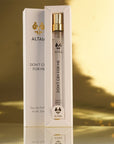 ALTAIA Don’t Cry for Me Eau de Parfum Travel Size - product shown inside packaging in front of gold background