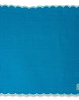 Furbish Studio Icon Linen Napkins - Peacock + Mint - napkin laid out unfolded