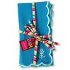 Furbish Studio Icon Linen Napkins - Peacock + Mint - napkins folded and tied with a bow